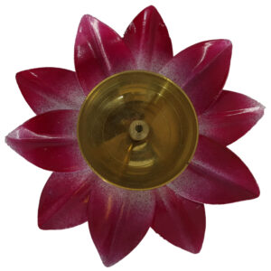 Brass Lotus Diya Pink Big